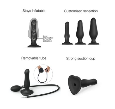 Dildo - Strap-On-Me Inflatable Dildo Black